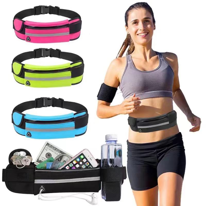 Running Jogging Gear - ランニングポーチベルトウエストパックバッグワークアウトファニージョギングポケット旅行マネー携帯電話ホルダーフィットネスヨガ用
