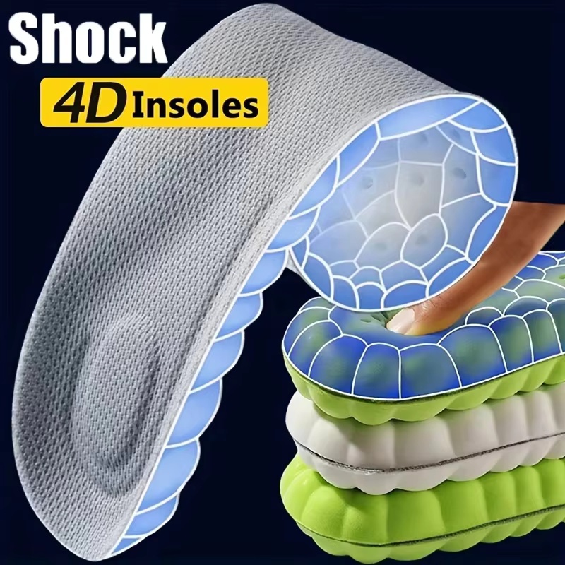 Insole Arch Support - 4枚組 4Dランニングインソール 超ソフト スポーツシューズ インソール 足用