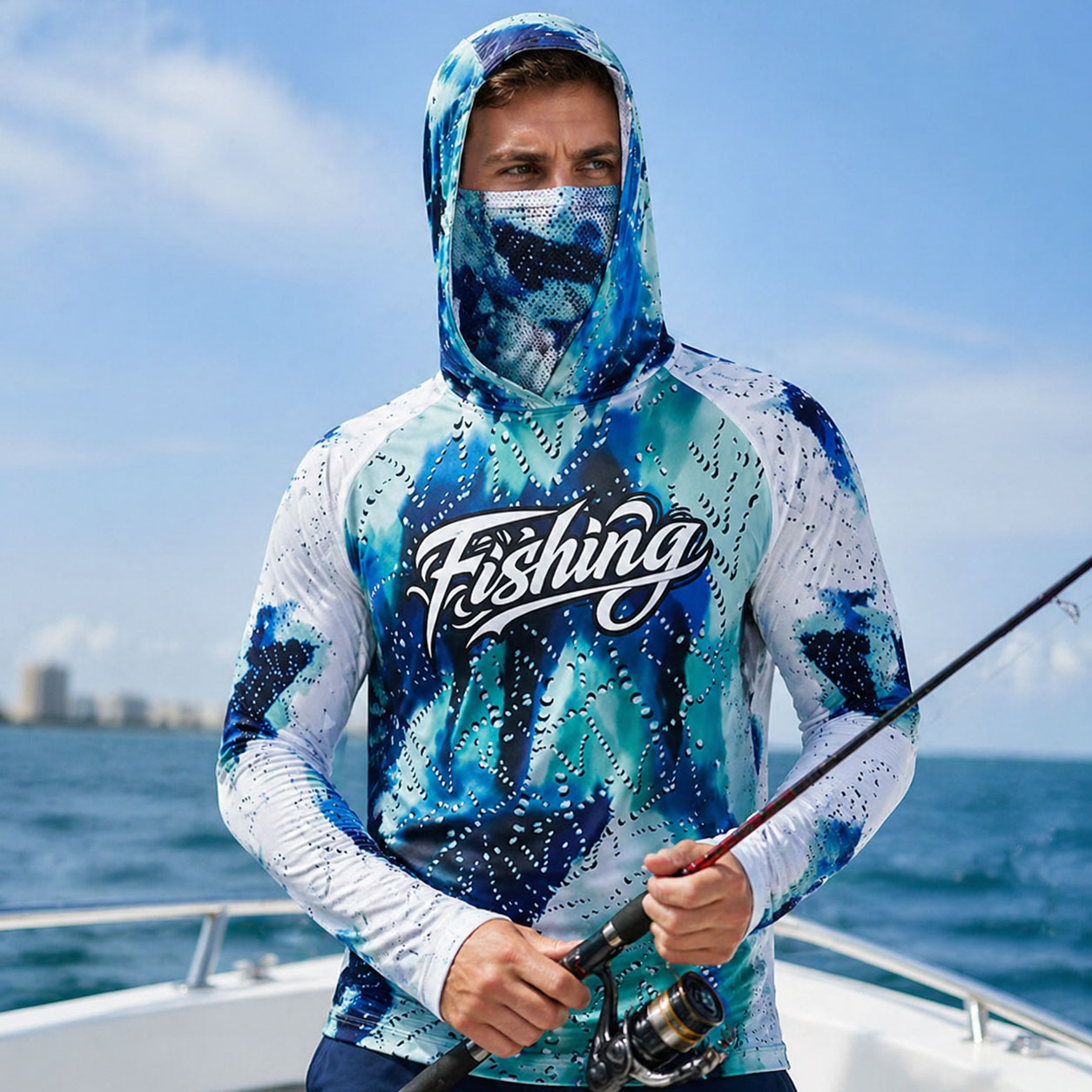 Running Gear Usa - フィッシングフード ライディングトップス ウェア UPF 50+ ランニングTシャツ