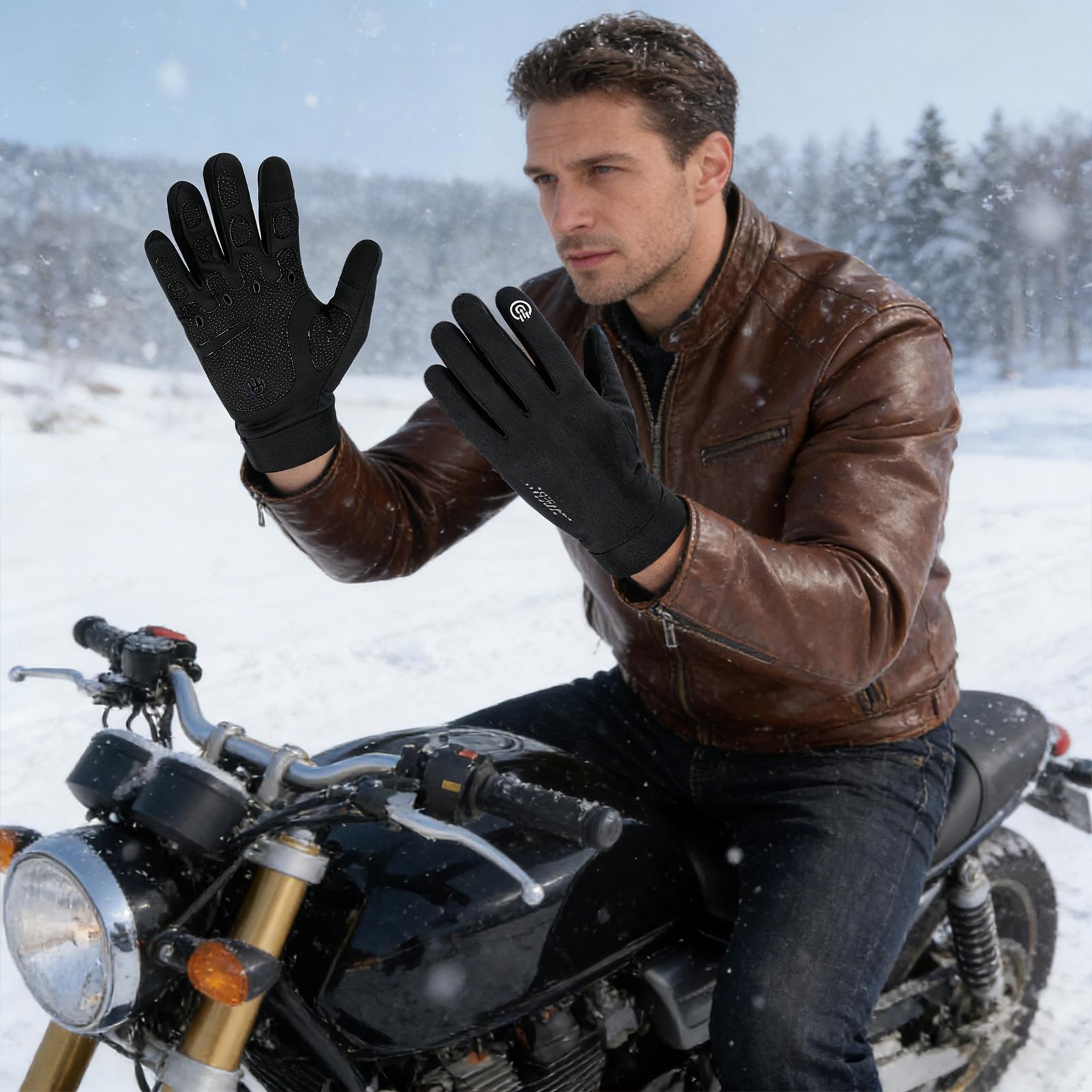 Running Gear Cold Weather - フルフィンガー防寒グローブ 冬用サイクリンググローブ タッチスクリーン対応 スノーグローブ サイクリング ランニング
