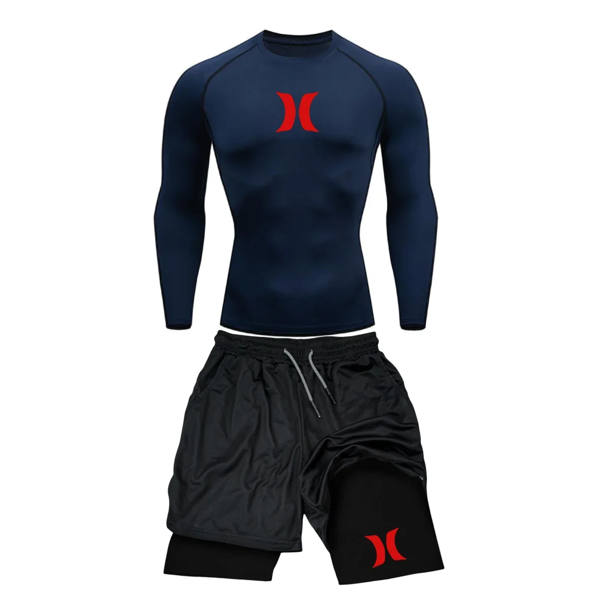 Running Jogging Gear - メンズ圧縮ランニングスーツジムタイツトレーニングスポーツウェアワークアウトジョギングスポーツセット男性 MMA ラッシュガードトラックスーツ服