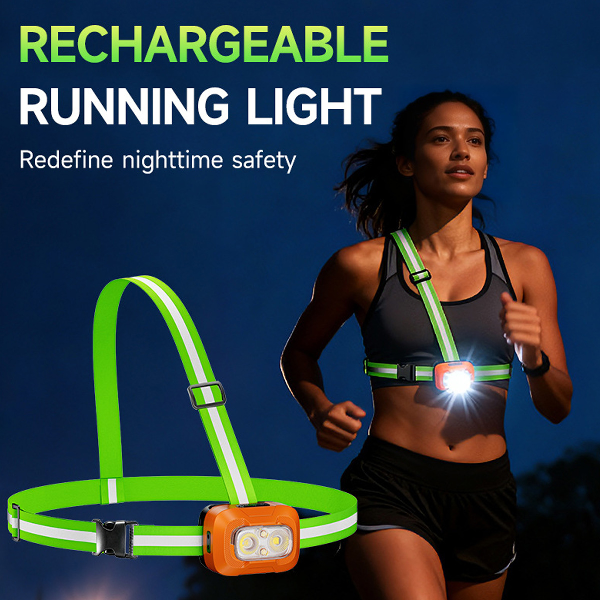 ランニングライト USB 充電式防水軽量ウェアラブル懐中電灯 - Running Jogging Gear のレビューと価格