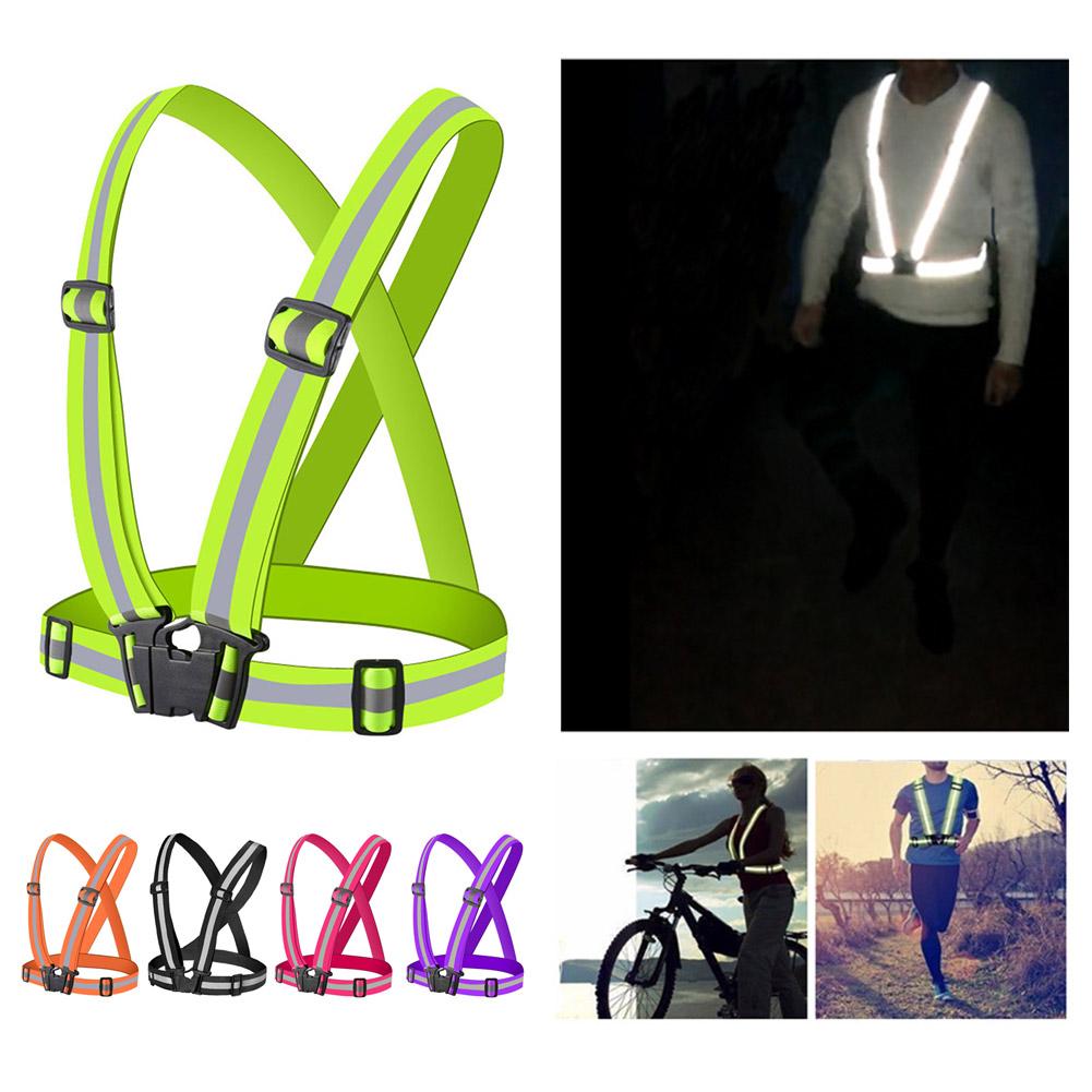 ユニバーサルハイライト調整可能反射ベスト、反射バンド付き、夜 - Running Gear Satisfy のレビューと価格