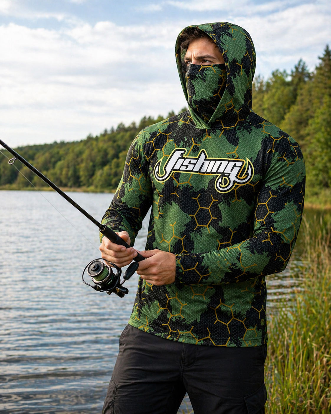 フィッシングフード ライディングトップス ウェア UPF 5 - Running Gear Usa のレビューと価格