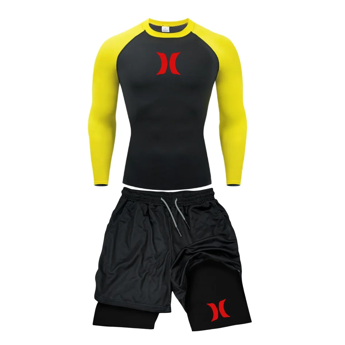 メンズ圧縮ランニングスーツジムタイツトレーニングスポーツウェ - Running Jogging Gear のレビューと価格