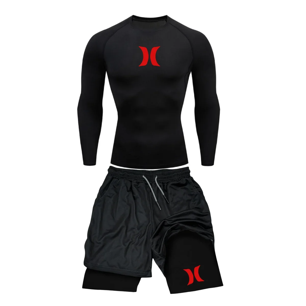 メンズ圧縮ランニングスーツジムタイツトレーニングスポーツウェ - Running Jogging Gear のレビューと価格