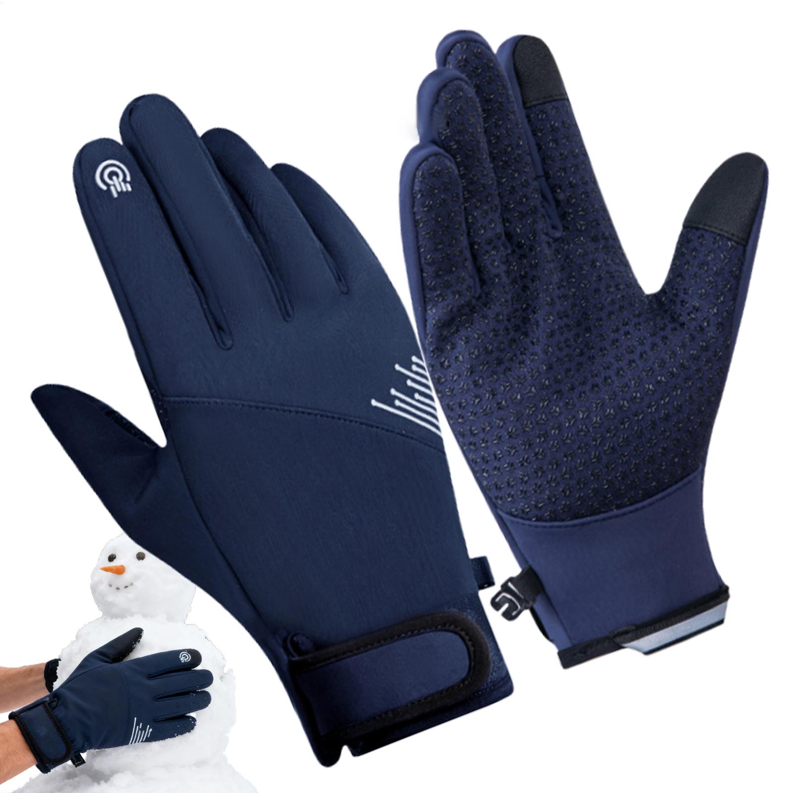 1 ペア冬用手袋防風タッチスクリーン防寒ギアスノーグローブラ - Running Gear Cold Weather のレビューと価格